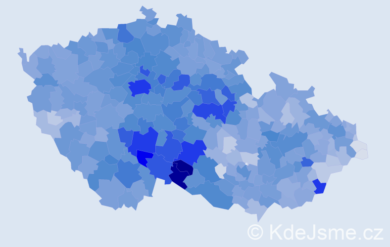 Příjmení: 'Nováková', počet výskytů 35529 v celé ČR