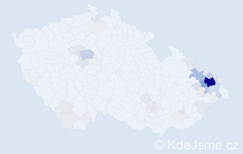 Příjmení: 'Gelnarová', počet výskytů 290 v celé ČR