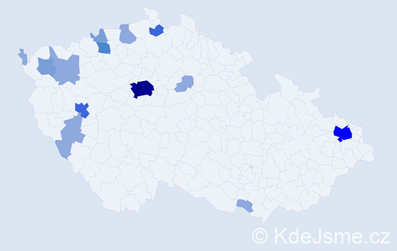 Příjmení: 'Kunca', počet výskytů 34 v celé ČR