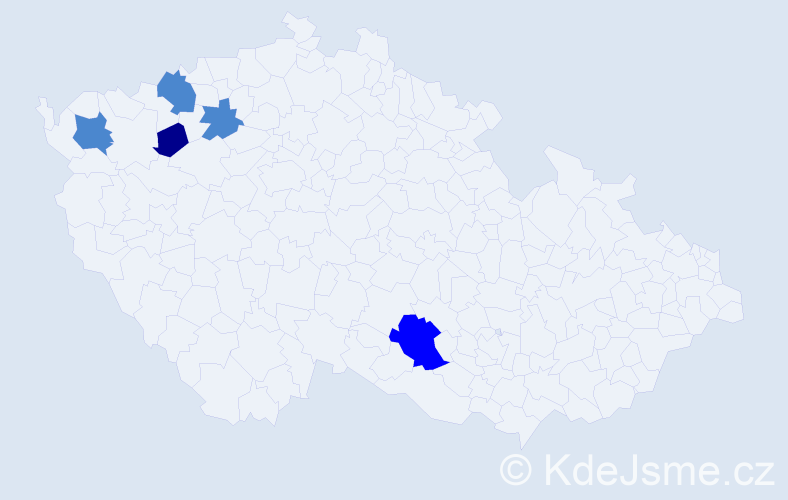 Příjmení: 'Meniec', počet výskytů 8 v celé ČR