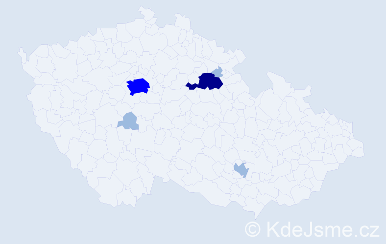 Příjmení: 'Dovec', počet výskytů 10 v celé ČR