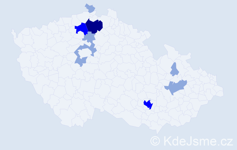 Příjmení: 'Pauzr', počet výskytů 20 v celé ČR