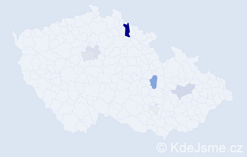 Příjmení: 'Telec', počet výskytů 19 v celé ČR