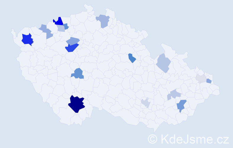 Příjmení: 'Miľová', počet výskytů 48 v celé ČR