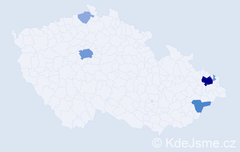 Příjmení: 'Bardas', počet výskytů 14 v celé ČR