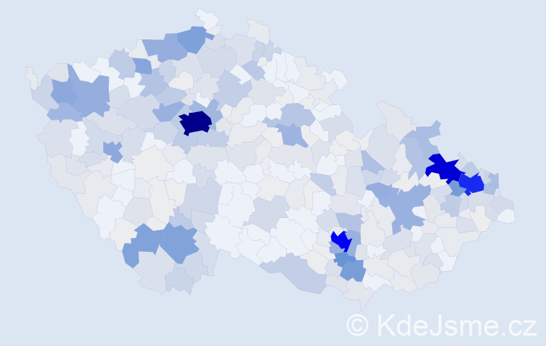 Příjmení: 'Klein', počet výskytů 1605 v celé ČR