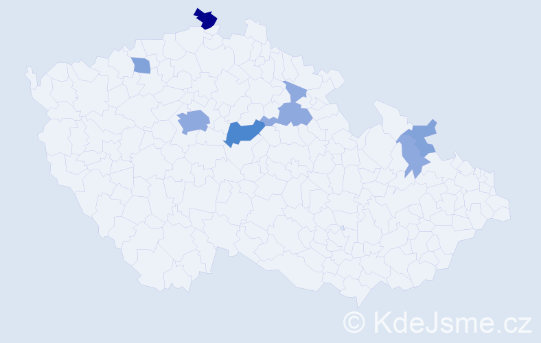 Příjmení: 'Skukálek', počet výskytů 20 v celé ČR