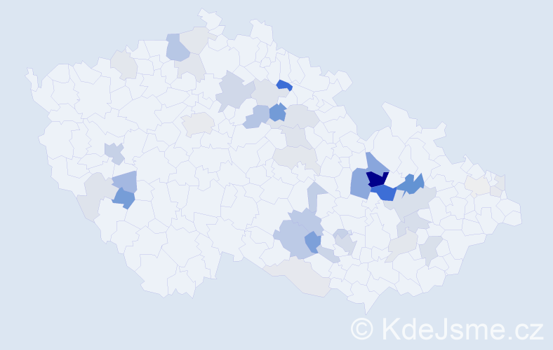 Příjmení: 'Pyšná', počet výskytů 102 v celé ČR