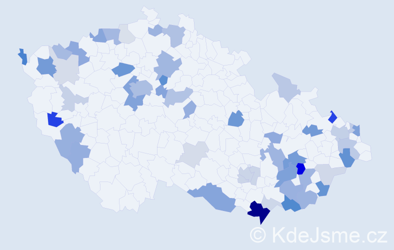 Příjmení: 'Beňa', počet výskytů 141 v celé ČR