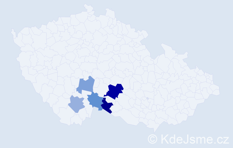 Příjmení: 'Kašna', počet výskytů 8 v celé ČR