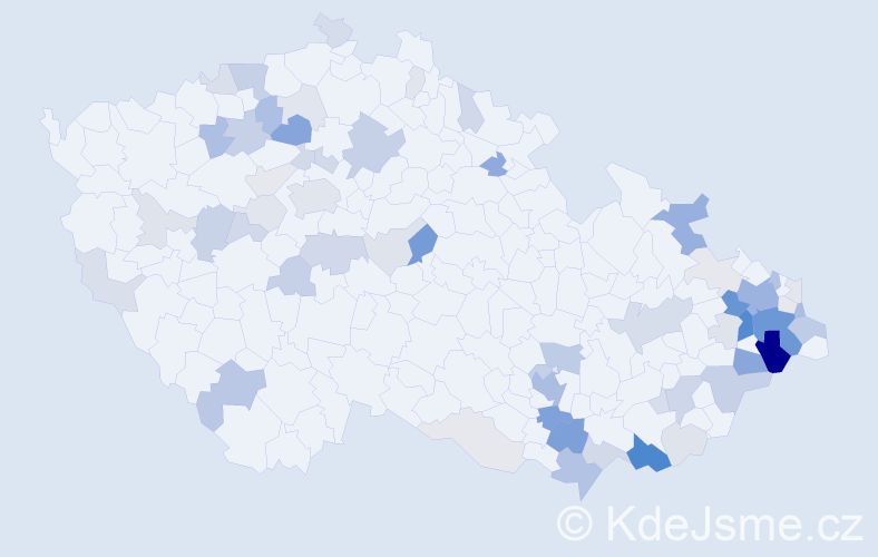 Příjmení: 'Klepáčová', počet výskytů 194 v celé ČR