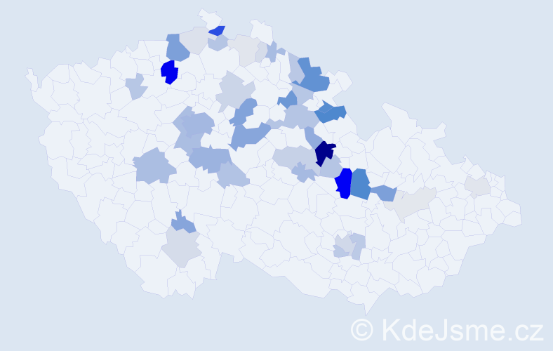 Příjmení: 'Machata', počet výskytů 141 v celé ČR