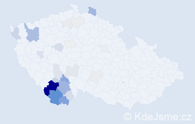 Příjmení: 'Študlar', počet výskytů 119 v celé ČR