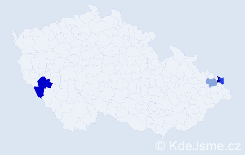 Příjmení: 'Kondela', počet výskytů 4 v celé ČR