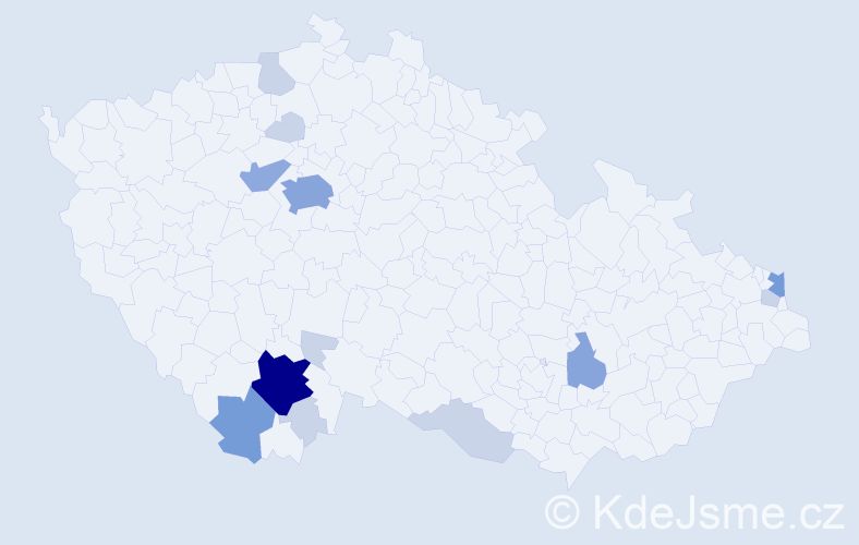 Příjmení: 'Frojda', počet výskytů 35 v celé ČR