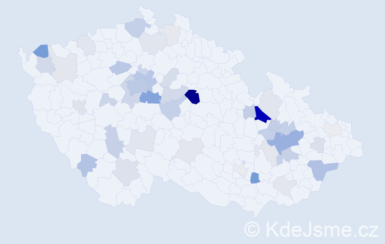 Příjmení: 'Zitta', počet výskytů 129 v celé ČR