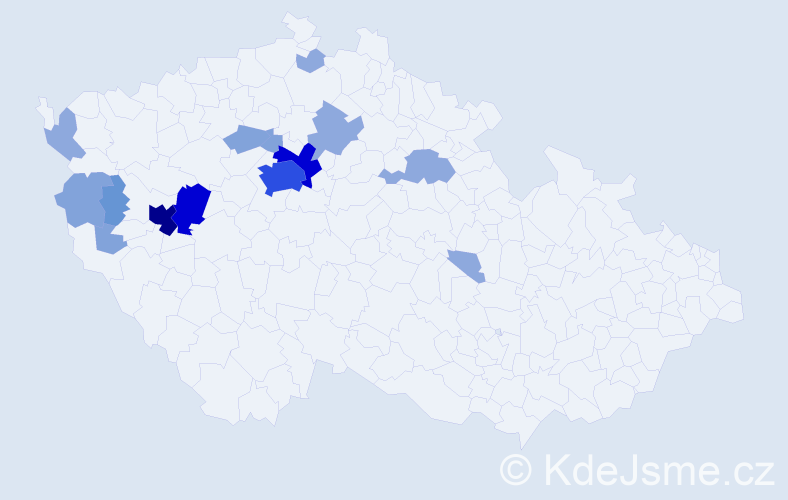 Příjmení: 'Tytlová', počet výskytů 43 v celé ČR