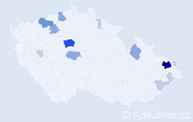 Příjmení: 'Levický', počet výskytů 39 v celé ČR