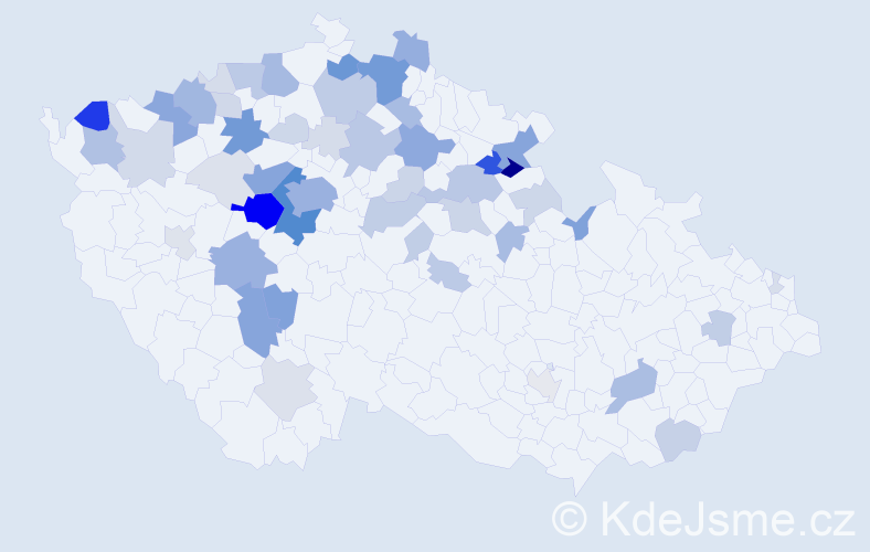 Příjmení: 'Hrudka', počet výskytů 232 v celé ČR