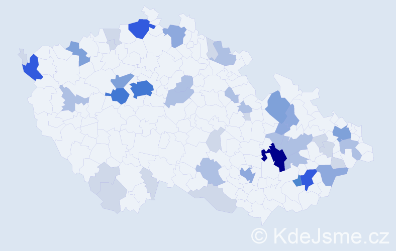Příjmení: 'Salajová', počet výskytů 131 v celé ČR