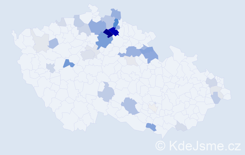 Příjmení: 'Samešová', počet výskytů 119 v celé ČR