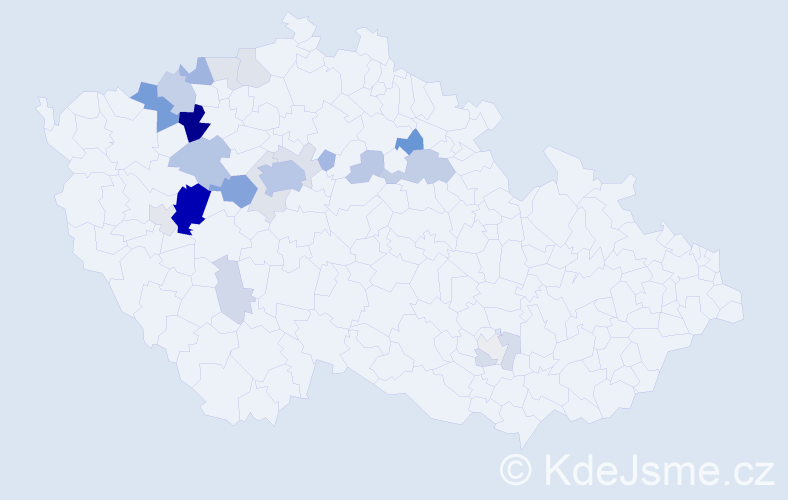 Příjmení: 'Chrzová', počet výskytů 73 v celé ČR