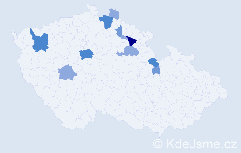 Příjmení: 'Fejksová', počet výskytů 26 v celé ČR