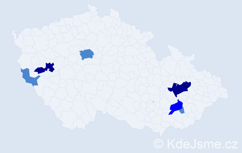 Příjmení: 'Zsemberi', počet výskytů 14 v celé ČR