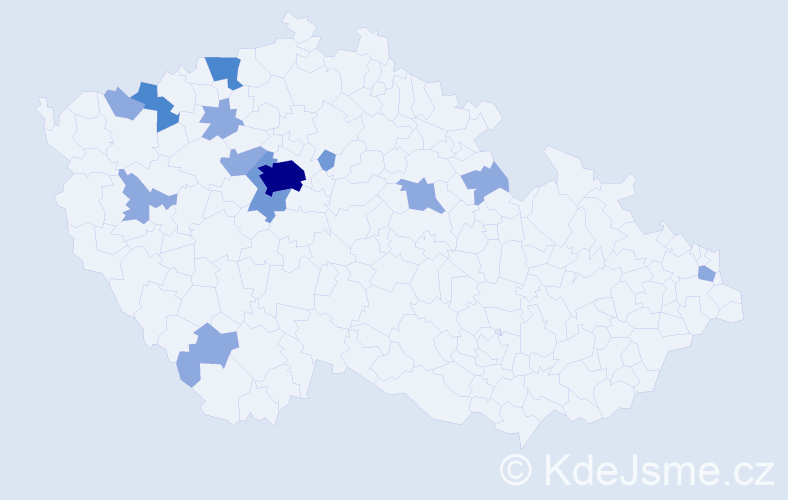 Příjmení: 'Garayová', počet výskytů 24 v celé ČR