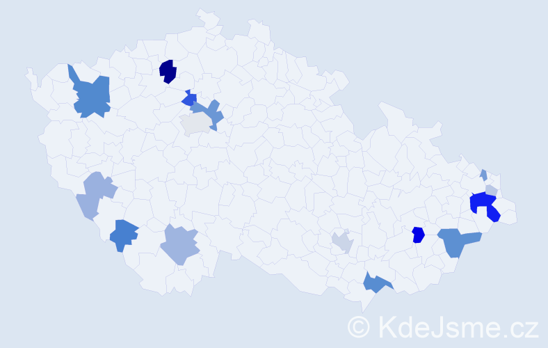 Příjmení: 'Gašková', počet výskytů 37 v celé ČR