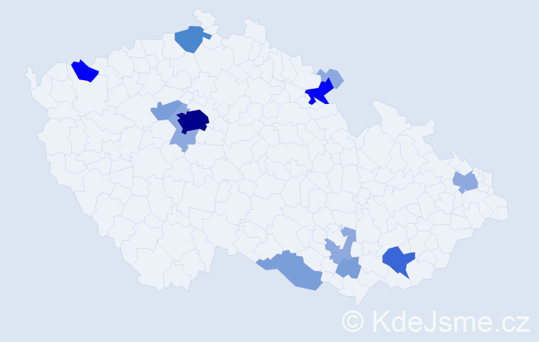 Příjmení: 'Hlušek', počet výskytů 35 v celé ČR