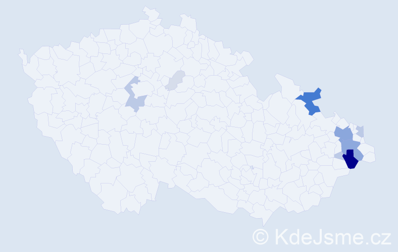 Příjmení: 'Plucnara', počet výskytů 43 v celé ČR