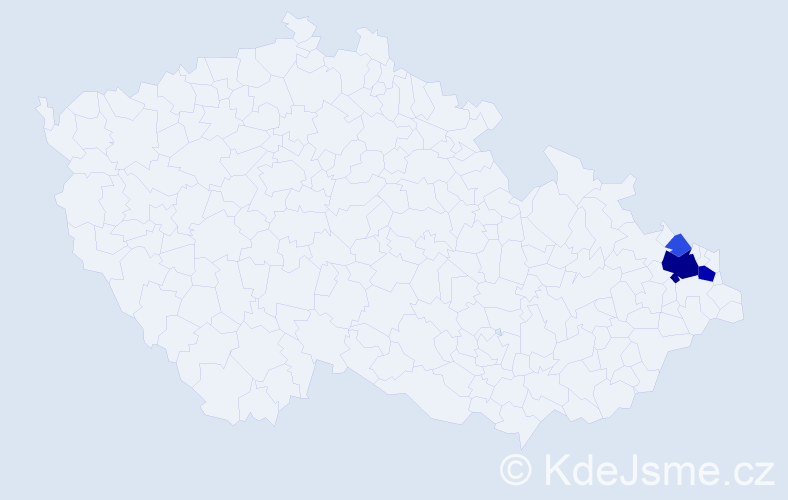 Příjmení: 'Bodurová', počet výskytů 12 v celé ČR