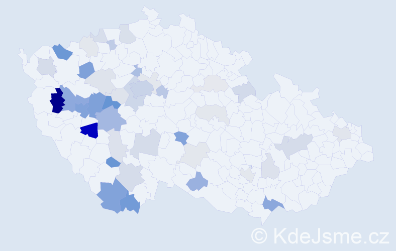 Příjmení: 'Čekan', počet výskytů 138 v celé ČR