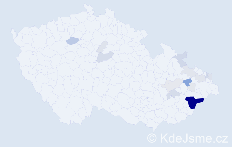 Příjmení: 'Čablík', počet výskytů 76 v celé ČR