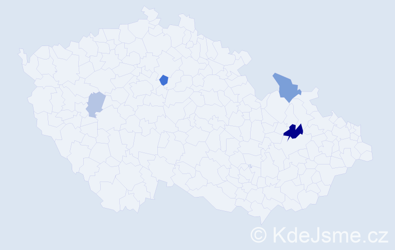 Příjmení: 'Kralčák', počet výskytů 9 v celé ČR