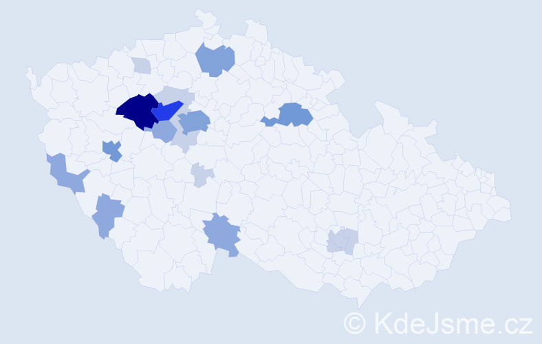 Příjmení: 'Kolbek', počet výskytů 49 v celé ČR