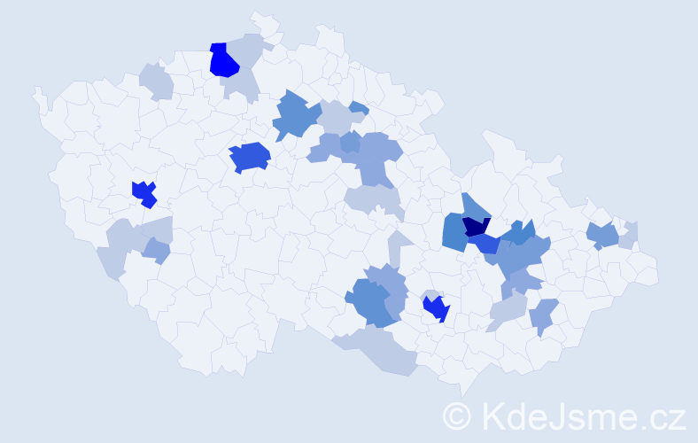 Příjmení: 'Pyšná', počet výskytů 108 v celé ČR