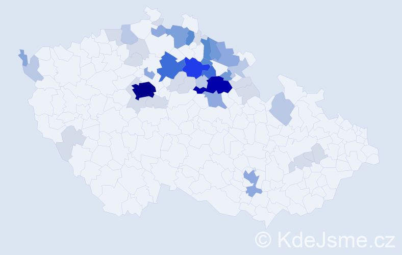Příjmení: 'Zapadlová', počet výskytů 155 v celé ČR