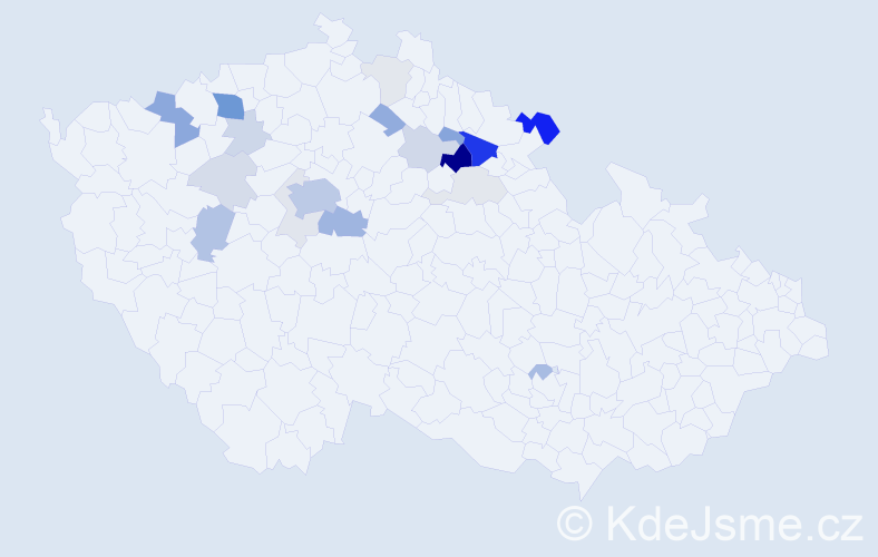 Příjmení: 'Rainová', počet výskytů 64 v celé ČR