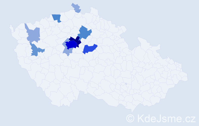 Příjmení: 'Kruška', počet výskytů 36 v celé ČR