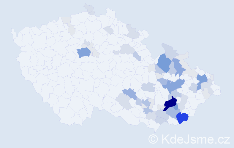 Příjmení: 'Kunčarová', počet výskytů 236 v celé ČR