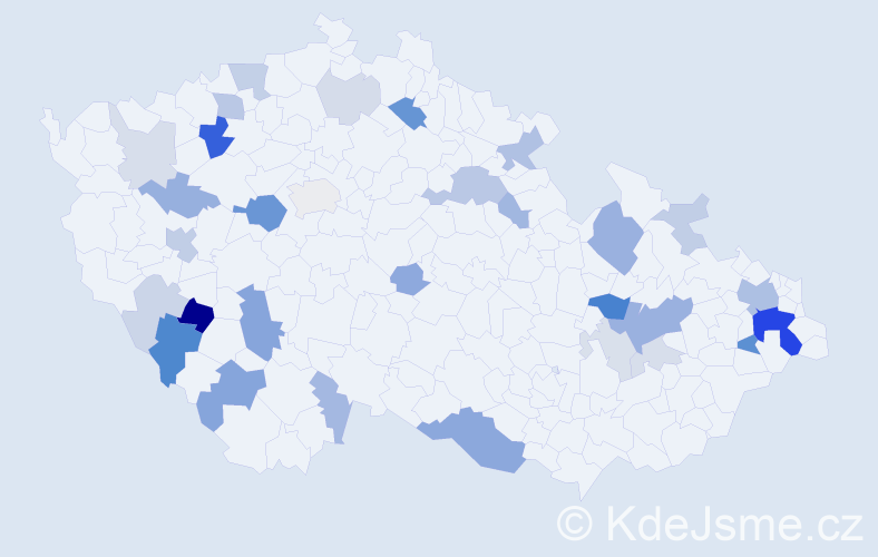 Příjmení: 'Segečová', počet výskytů 85 v celé ČR