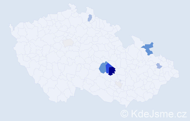 Příjmení: 'Tegzová', počet výskytů 22 v celé ČR