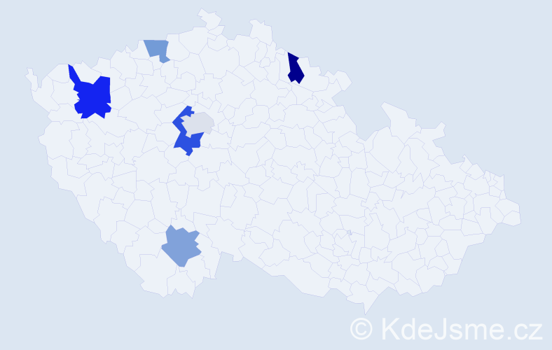 Příjmení: 'Koczka', počet výskytů 8 v celé ČR