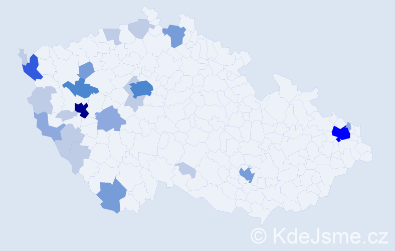 Příjmení: 'Prais', počet výskytů 61 v celé ČR
