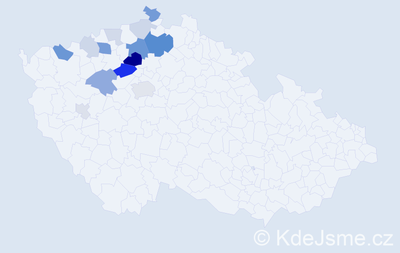 Příjmení: 'Trégrová', počet výskytů 39 v celé ČR