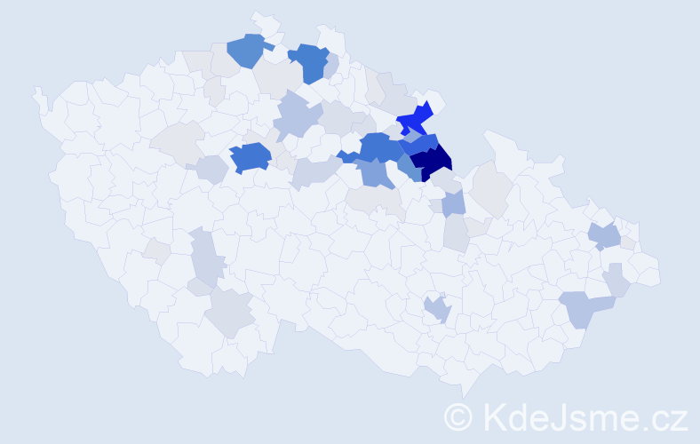 Příjmení: 'Cvejnová', počet výskytů 294 v celé ČR