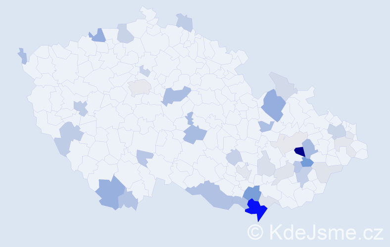 Příjmení: 'Mikulič', počet výskytů 99 v celé ČR