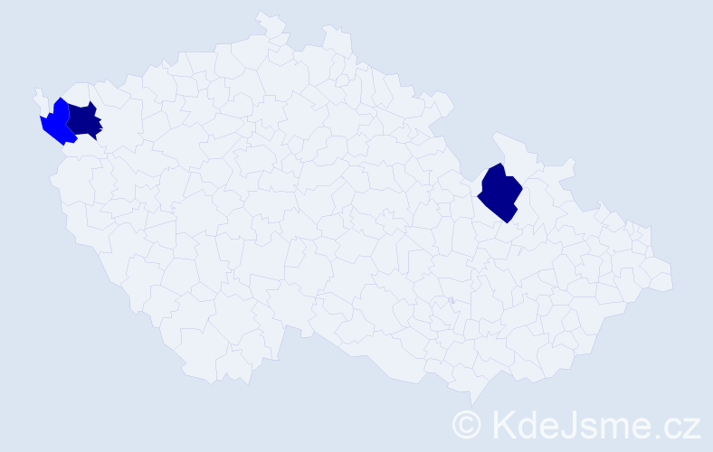 Příjmení: 'Kohajda', počet výskytů 5 v celé ČR